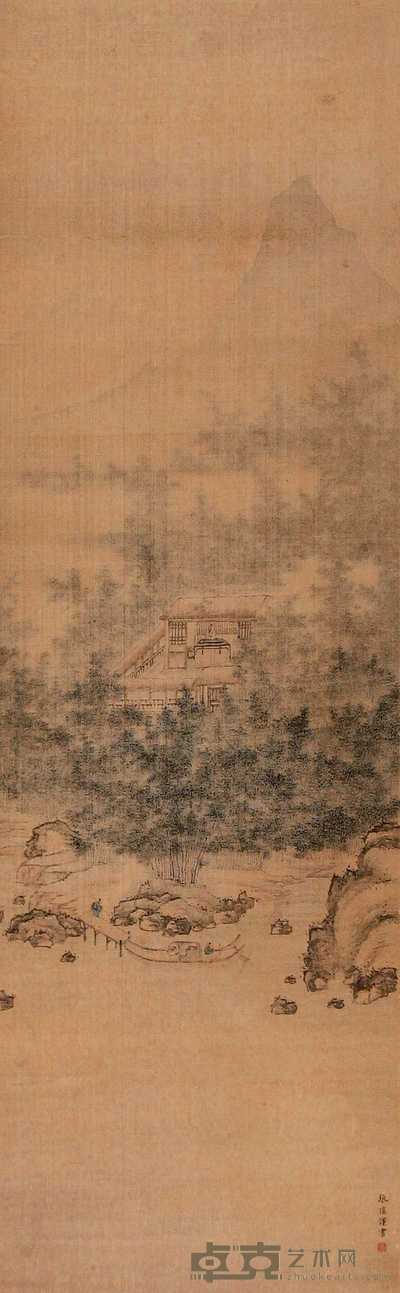 张恺 山水 立轴 109×33cm